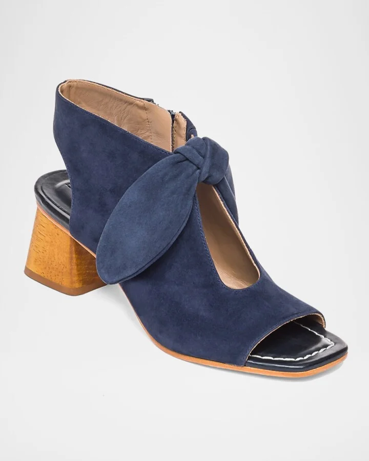 Lizzie Suede Knot Zip Sandals - Image 3