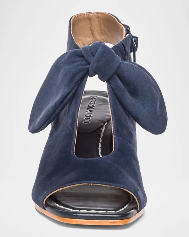 Lizzie Suede Knot Zip Sandals - Image 4
