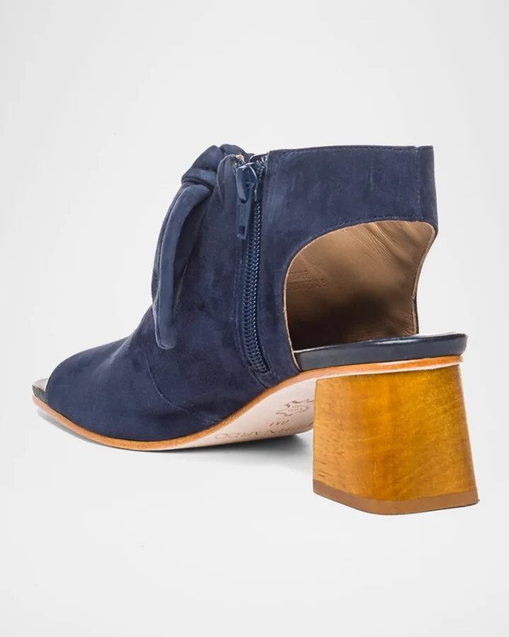 Lizzie Suede Knot Zip Sandals - Image 7