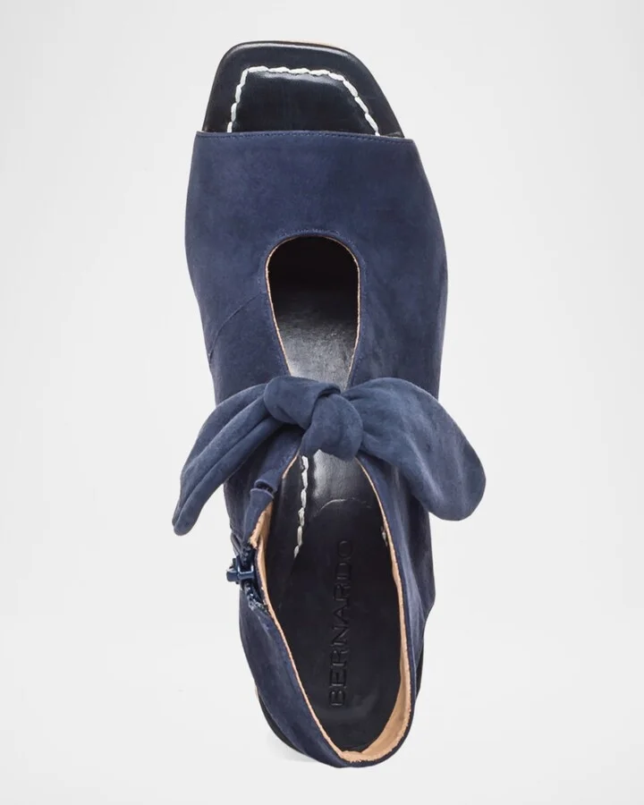 Lizzie Suede Knot Zip Sandals - Image 9