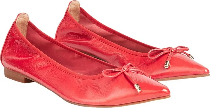 Lk Bennett Tilly Crinkled Patent Flats
