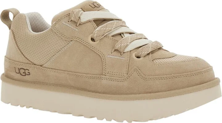 'Lo Lowmel' Beige Sneakers With Mesh Inserts And Logo On The Side In Suede Man - Image 2