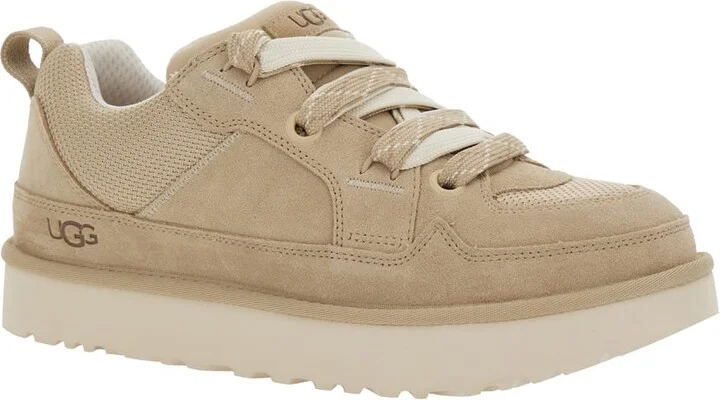 'lo Lowmel' Beige Sneakers With Mesh Inserts And Logo On The Side In Suede Man - Image 2
