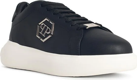'lo-top' Black Leather Sneakers - Image 2