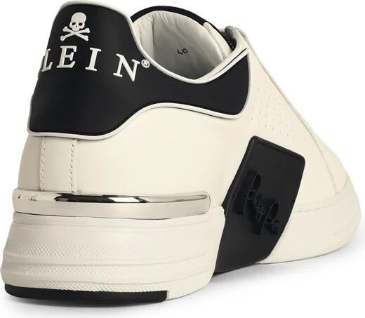 'lo-top Phantom' White Leather Sneakers - Image 3
