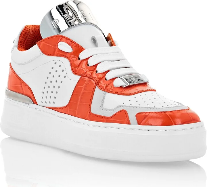 Lo-Top Sneakers Silver $urfer Cocco Print