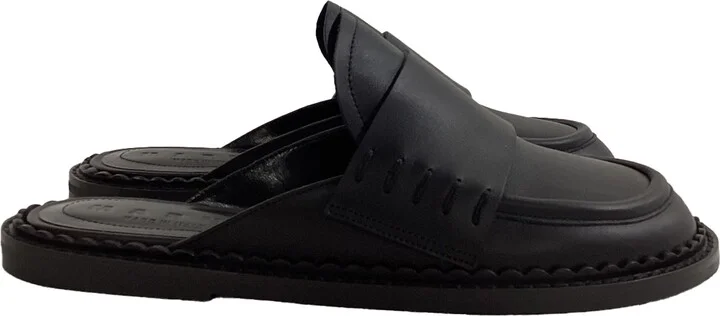 Loafer Mules in Black Leather