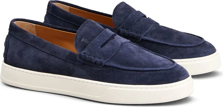 Loafers In Blue Suede Upper Tod's - Image 2