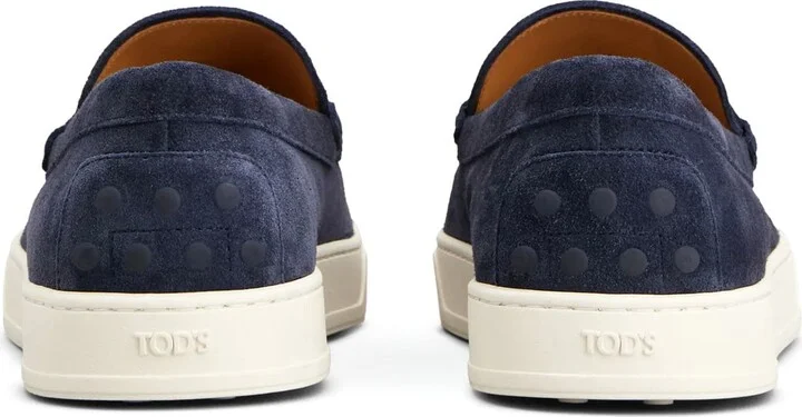 Loafers In Blue Suede Upper Tod's - Image 3