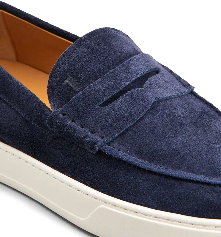 Loafers In Blue Suede Upper Tod's - Image 5