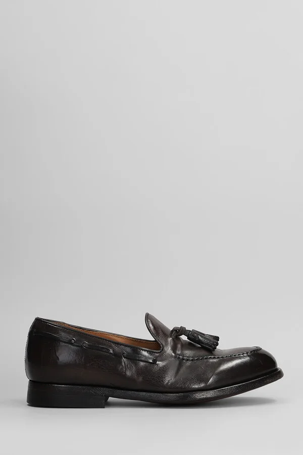 Loafers In Dark Brown Leather