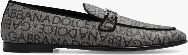 Loafers With Monogram, , - Grey