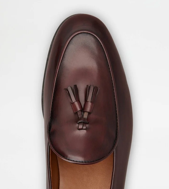 Loafers with Tassels in Leather - Image 5