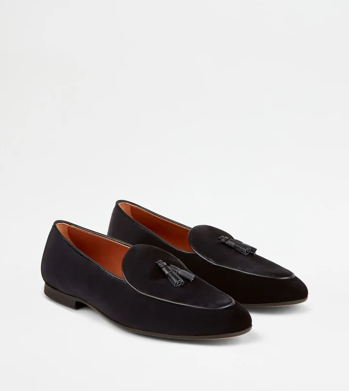 Loafers with Tassels in Velvet - Image 2