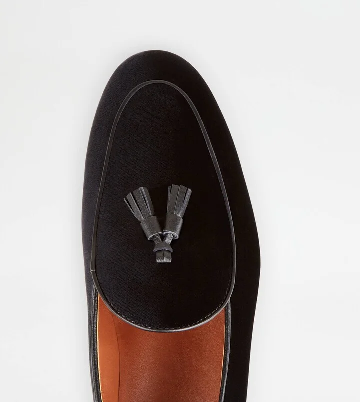 Loafers with Tassels in Velvet - Image 5