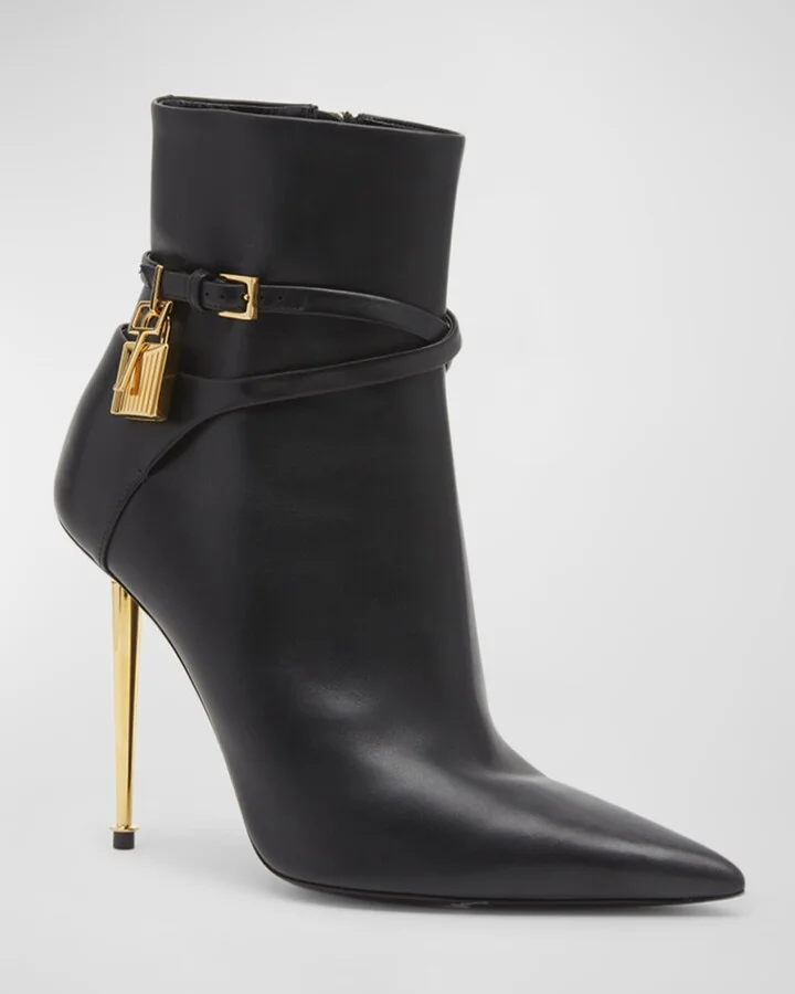 Lock 105mm Leather Ankle Booties - Image 8