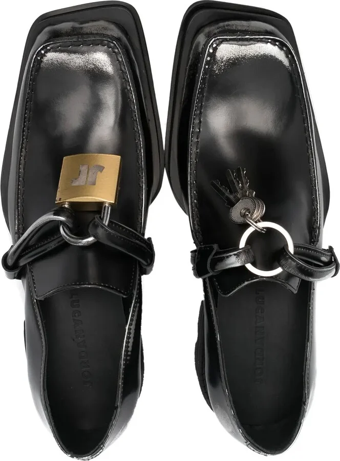 Lock-Detail Calf-Leather Loafers - Image 4