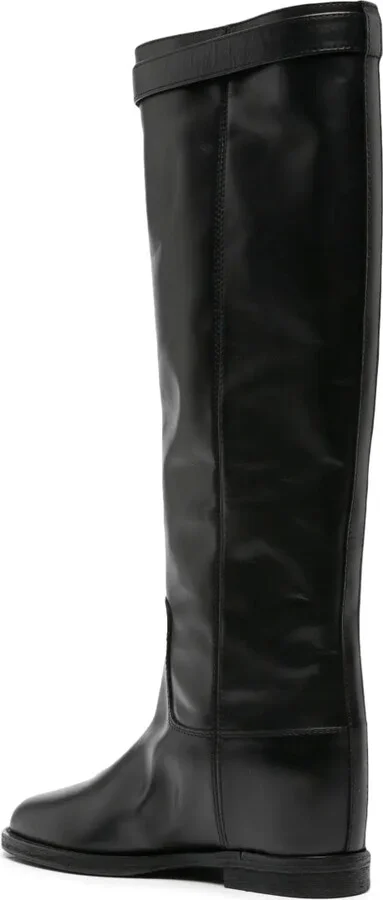 Lock-Detail Leather Knee-High Boots - Image 3