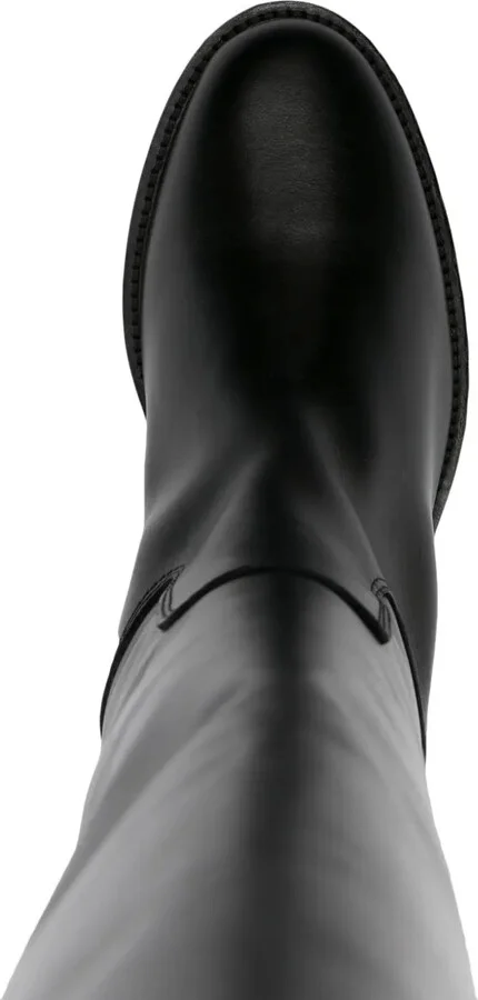 Lock-Detail Leather Knee-High Boots - Image 4