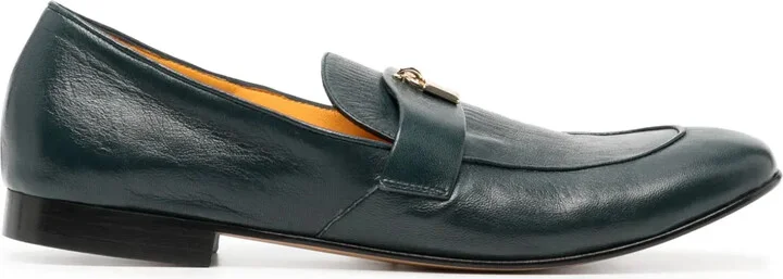 Lock leather loafers