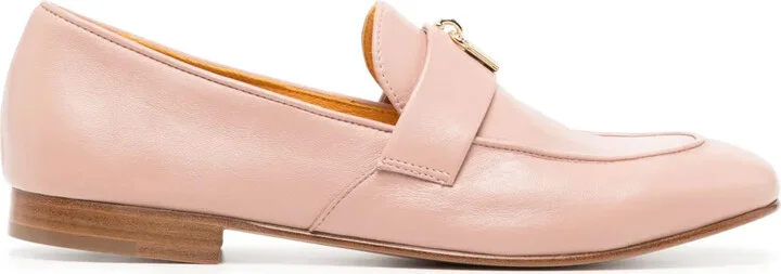 Lock leather loafers