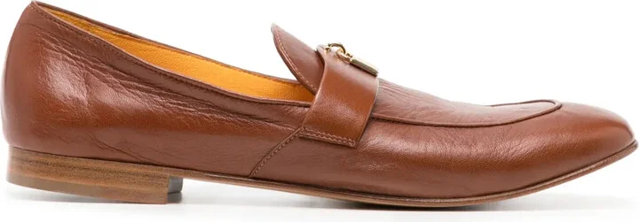 Lock leather loafers