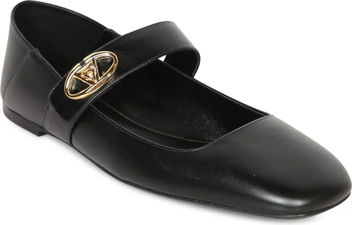 Locker Black Leather Ballet Shoes - Image 2