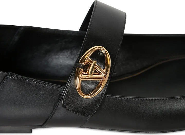 Locker Black Leather Ballet Shoes - Image 4