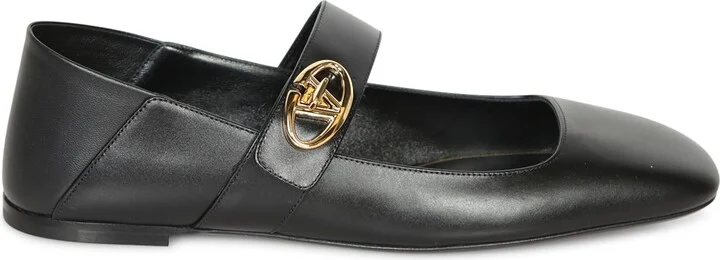 Locker Black Leather Ballet Shoes