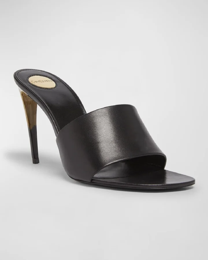 Lodge Leather Stiletto Mule Sandals - Image 2