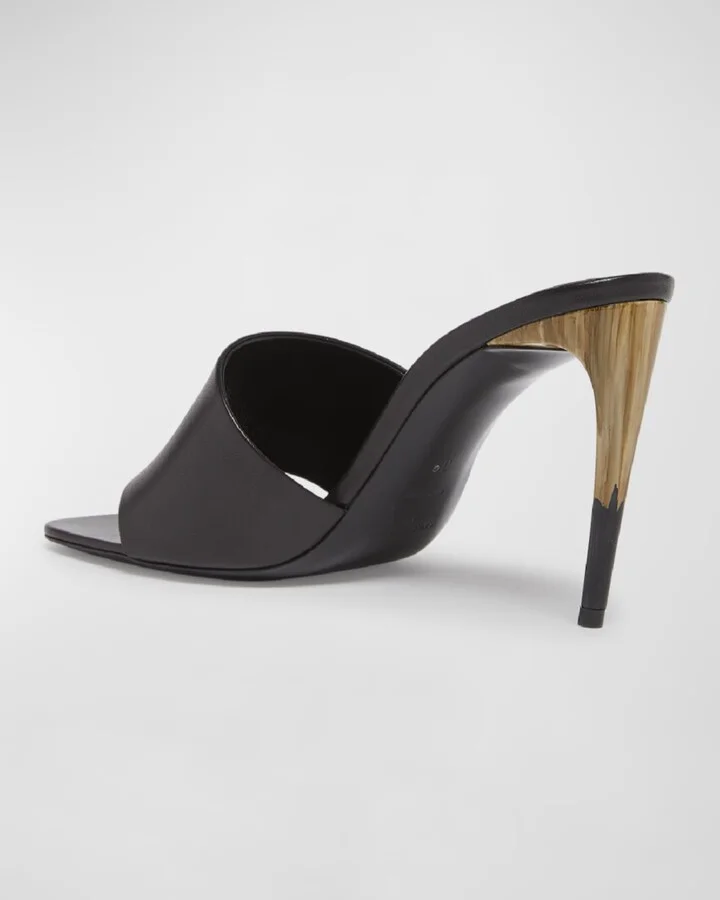 Lodge Leather Stiletto Mule Sandals - Image 3