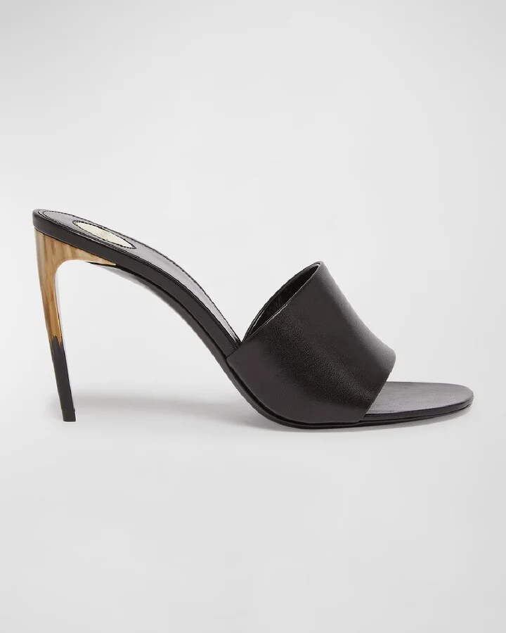 Lodge Leather Stiletto Mule Sandals