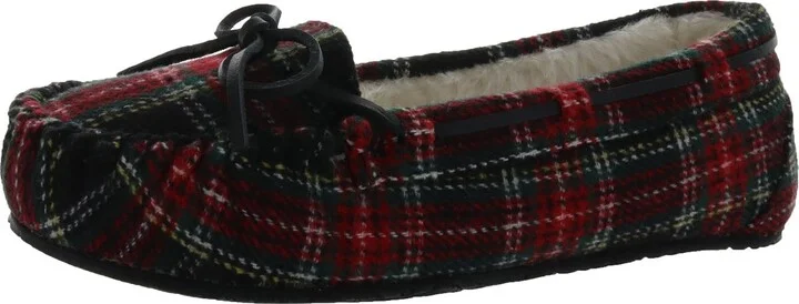 Lodge Trapper Womens Plaid Slip On Loafer Slippers