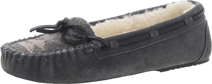 Lodge Trapper Womens Suede Slip On Moccasins