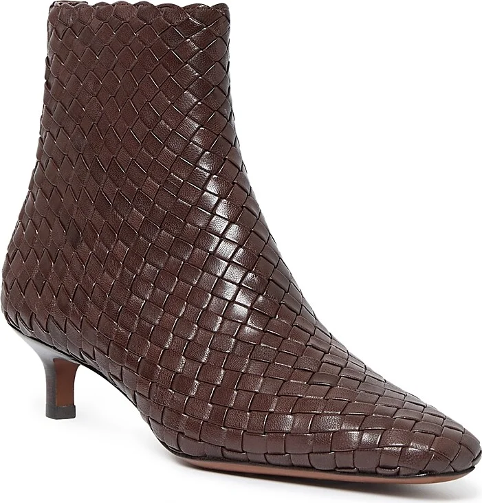 Loeffler Randal Women's Woven Leather Ankle Boots