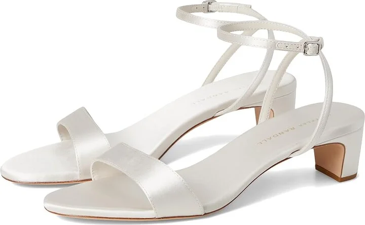 Loeffler Randall Alice Simple Mid-heel Sandals Women's Wedge Shoes Cream : 10.5 B - Medium, Leather