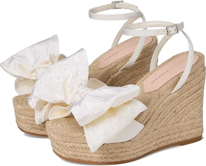 Loeffler Randall Angelina Bow Wedge Women's Shoes Cream/Natural : 11 B - Medium, Textile