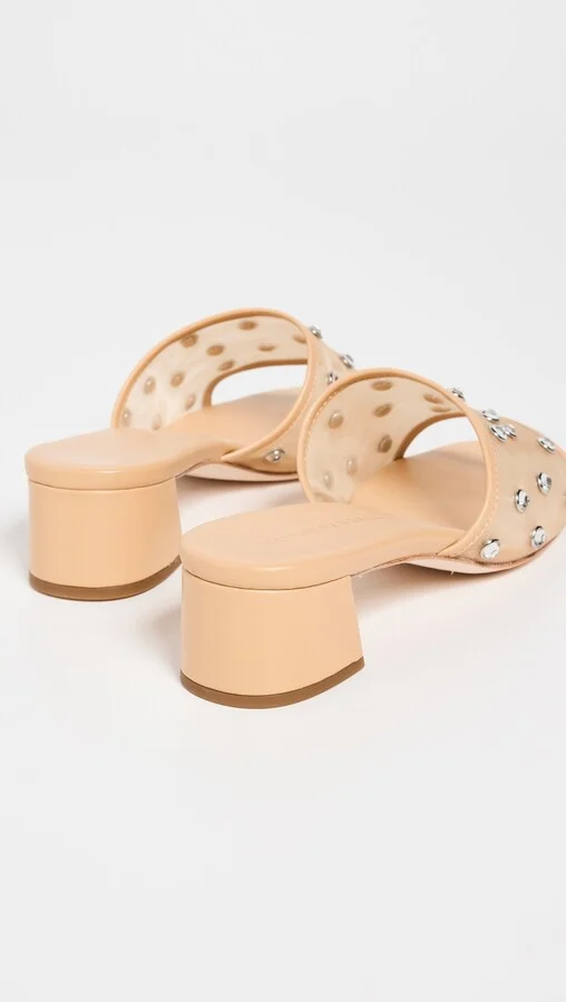 Loeffler Randall Brooke Mesh Mid-Heel Mule Sandals With Crystal Embellishment - Image 4