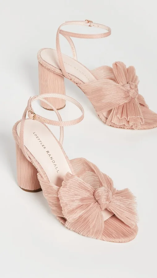 Loeffler Randall Camellia Pleated Bow Heel with Ankle Strap - Image 3