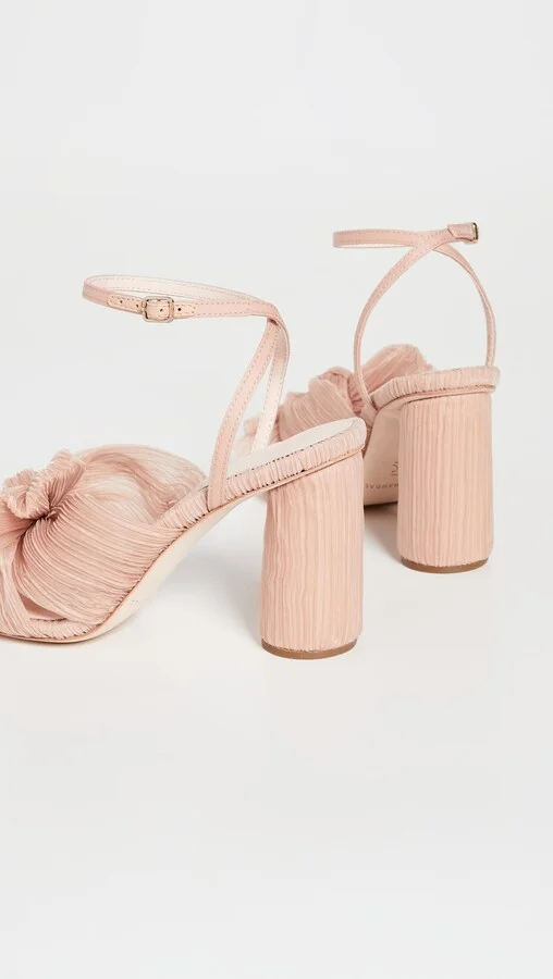 Loeffler Randall Camellia Pleated Bow Heel with Ankle Strap - Image 4