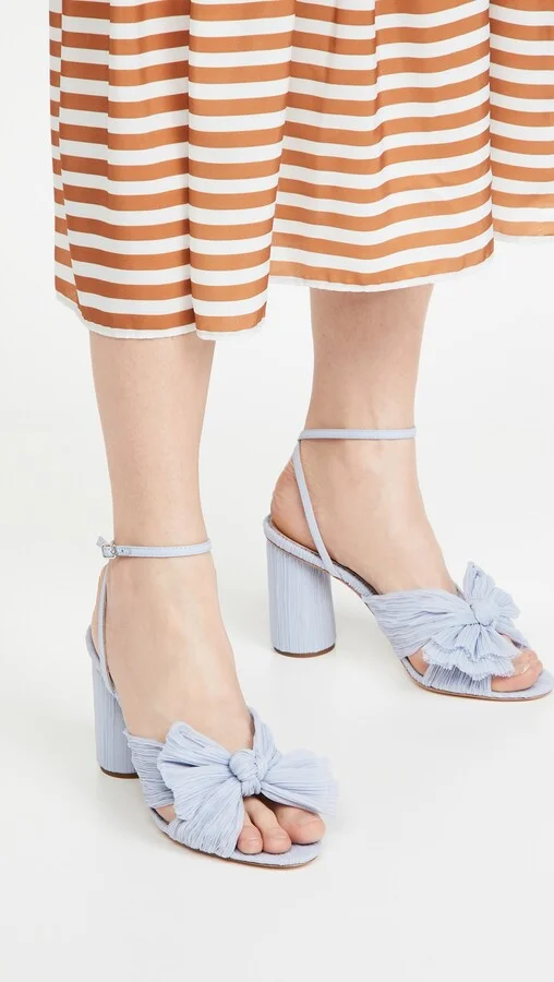 Loeffler Randall Camellia Pleated Bow Heel with Ankle Strap - Image 3