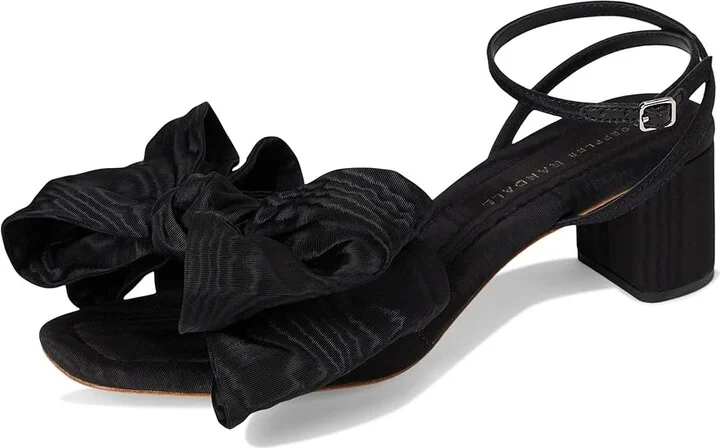 Loeffler Randall Carmen Mid Heel Bow Sandals Women's Wedge Shoes Cream : 10.5 B - Medium, Leather - Image 11