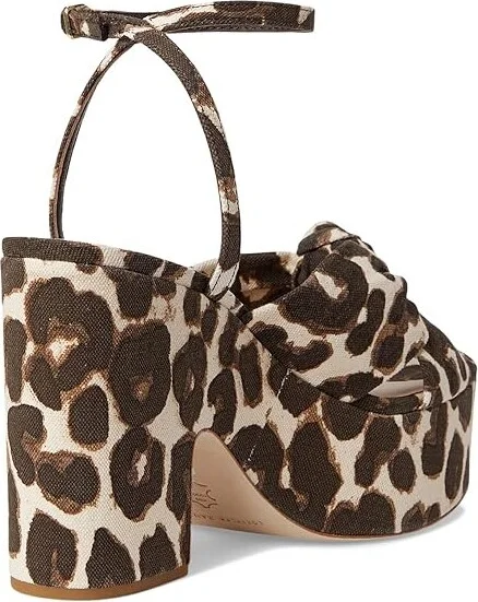 Loeffler Randall Chunky Platform Sandals Women's Wedge Shoes Leopard : 9 B - Medium - Image 4