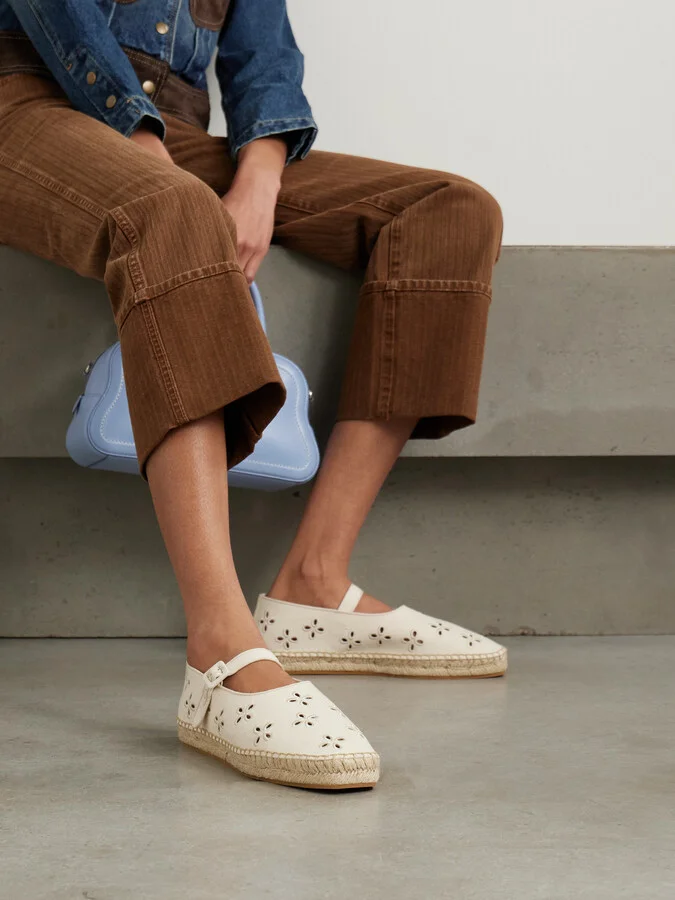 Loeffler Randall - Clover Grosgrain-trimmed And Broderie Anglaise Canvas Espadrilles - Cream - Image 2