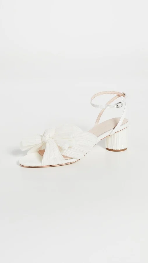 Loeffler Randall Dahlia Pleated Bow Heels with Ankle Strap - Image 2