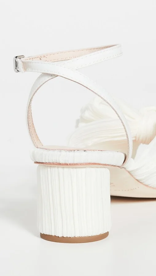 Loeffler Randall Dahlia Pleated Bow Heels with Ankle Strap - Image 4