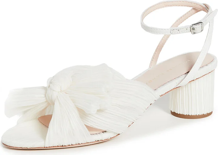 Loeffler Randall Dahlia Pleated Bow Heels with Ankle Strap