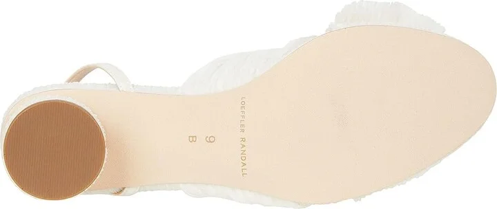 Loeffler Randall Dahlia Pleated Knot Mule with Ankle Strap High Women's Heels Pearl : 5.5 B - Medium, Textile - Image 3