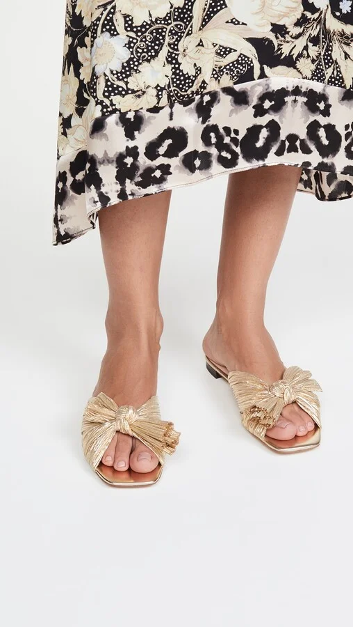 Loeffler Randall Daphne Pleated Bow Slides - Image 3