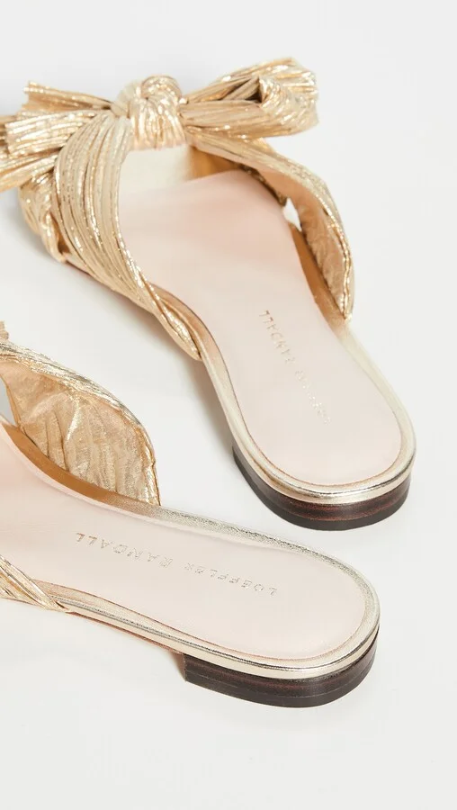 Loeffler Randall Daphne Pleated Bow Slides - Image 4